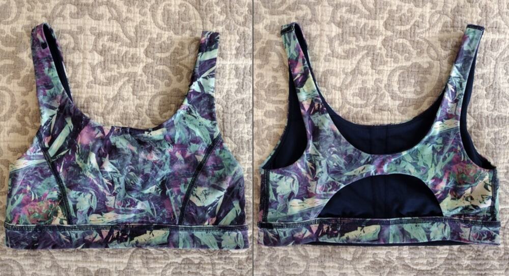 Lululemon Luxtreme Abstract-Print Sports Bra Deep Navy/Iridescent Multi Women 4